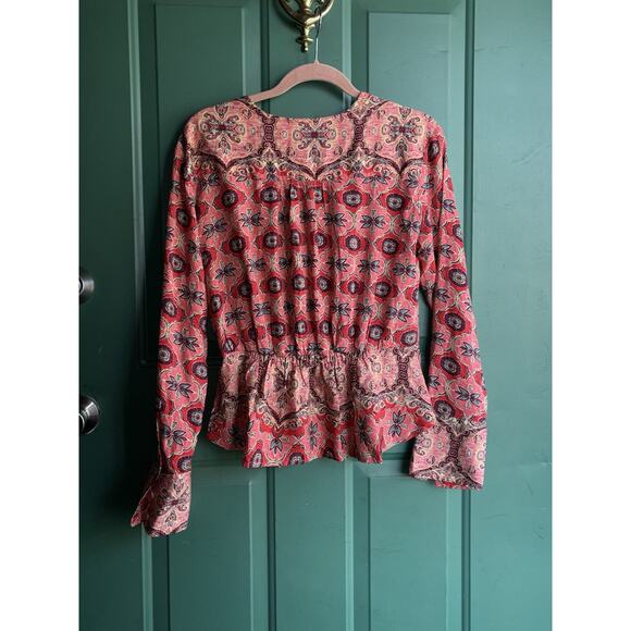 Free People Small Falling for You Floral Print Peplum Top Excellent Condition - Picture 8 of 9